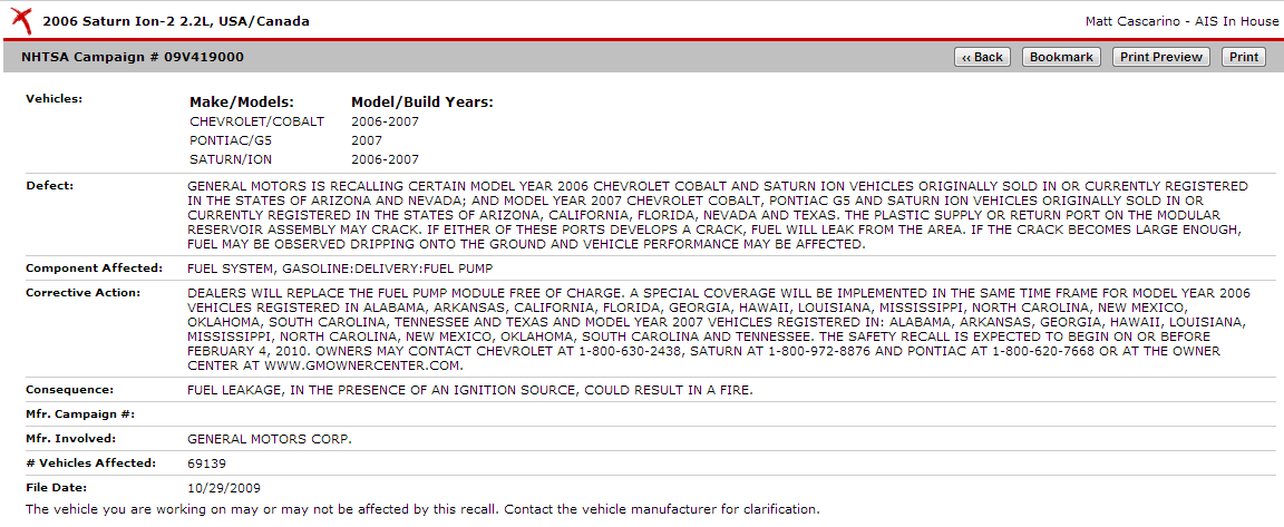 No original vehicle setting function